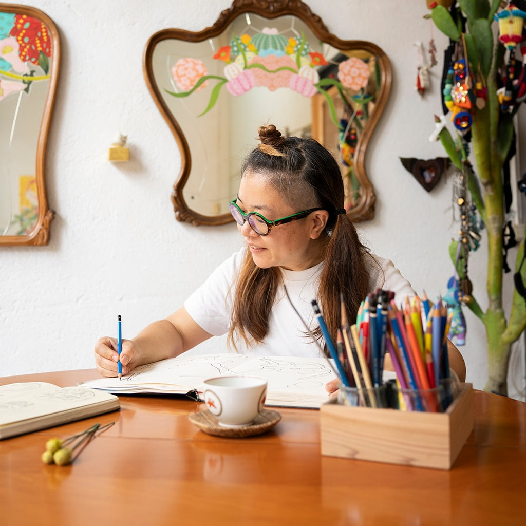 Set platos ilustrados Mari Ito